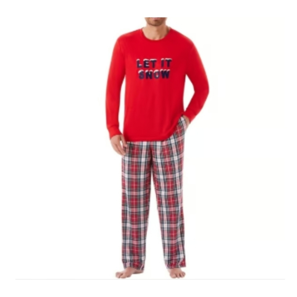 Men's Member's Mark Family Sleep 2-Piece Pajama Red Set Size M NWT